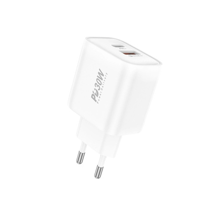 Ładowarka sieciowa Foneng EU52 PD 30W 1xUSB-C + 1xUSB QC3.0 Biały
