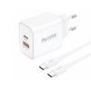 Ładowarka sieciowa Foneng EU52 PD 30W 1xUSB-C + 1xUSB QC3.0 + kabel USB-C - USB-C Biały