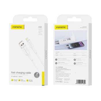 Kabel Foneng XS01 Lightning 2.4A 1M Biały